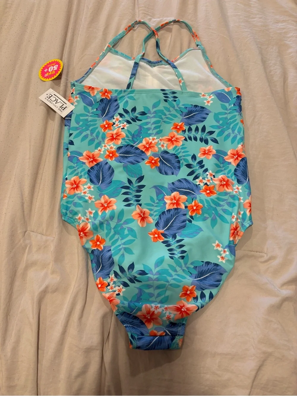 Kids Floral One-Piece Swimsuit - Turquoise